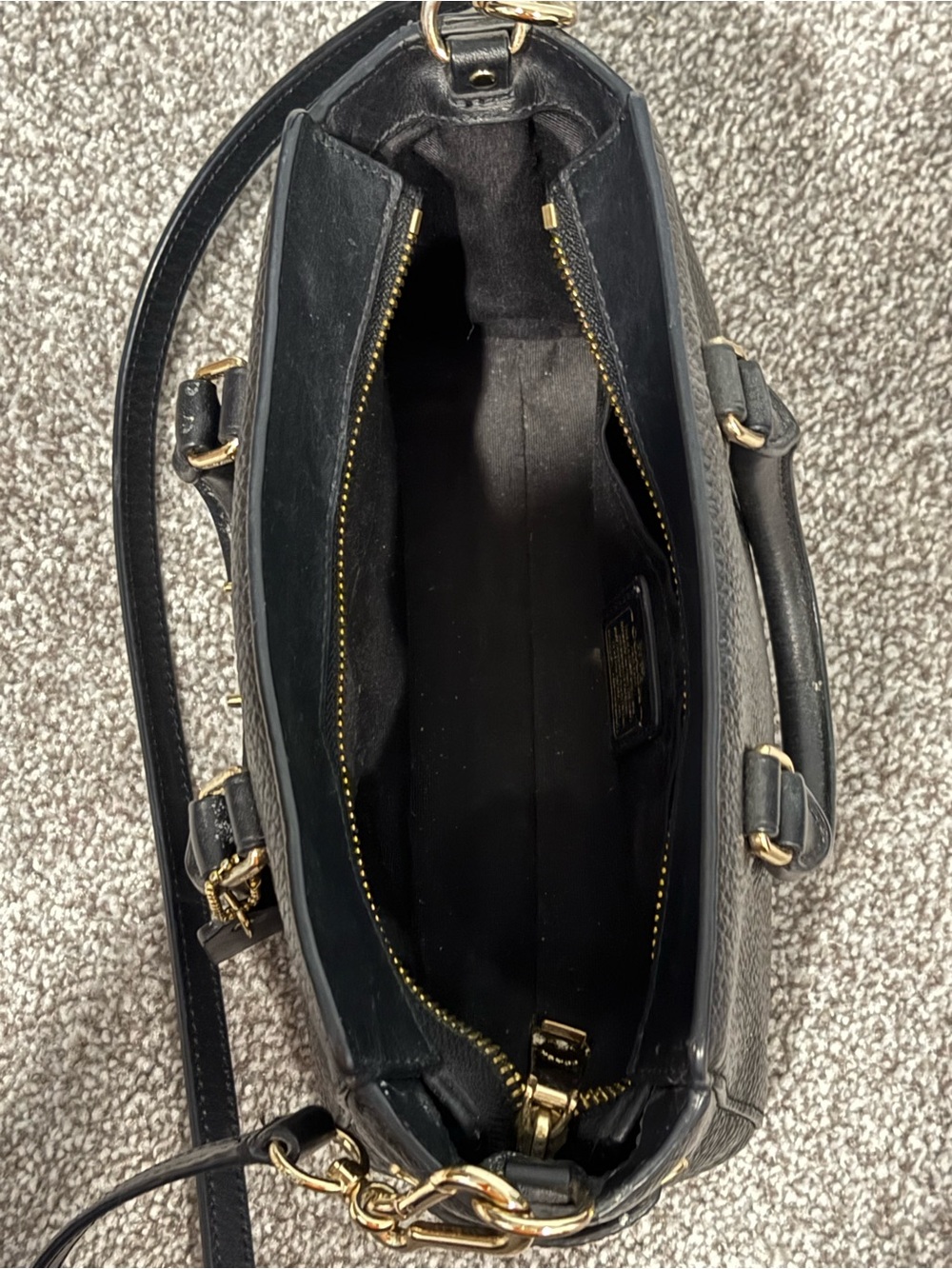 Black Coach Leather Crossbody Satchel - Picture 6 of 7